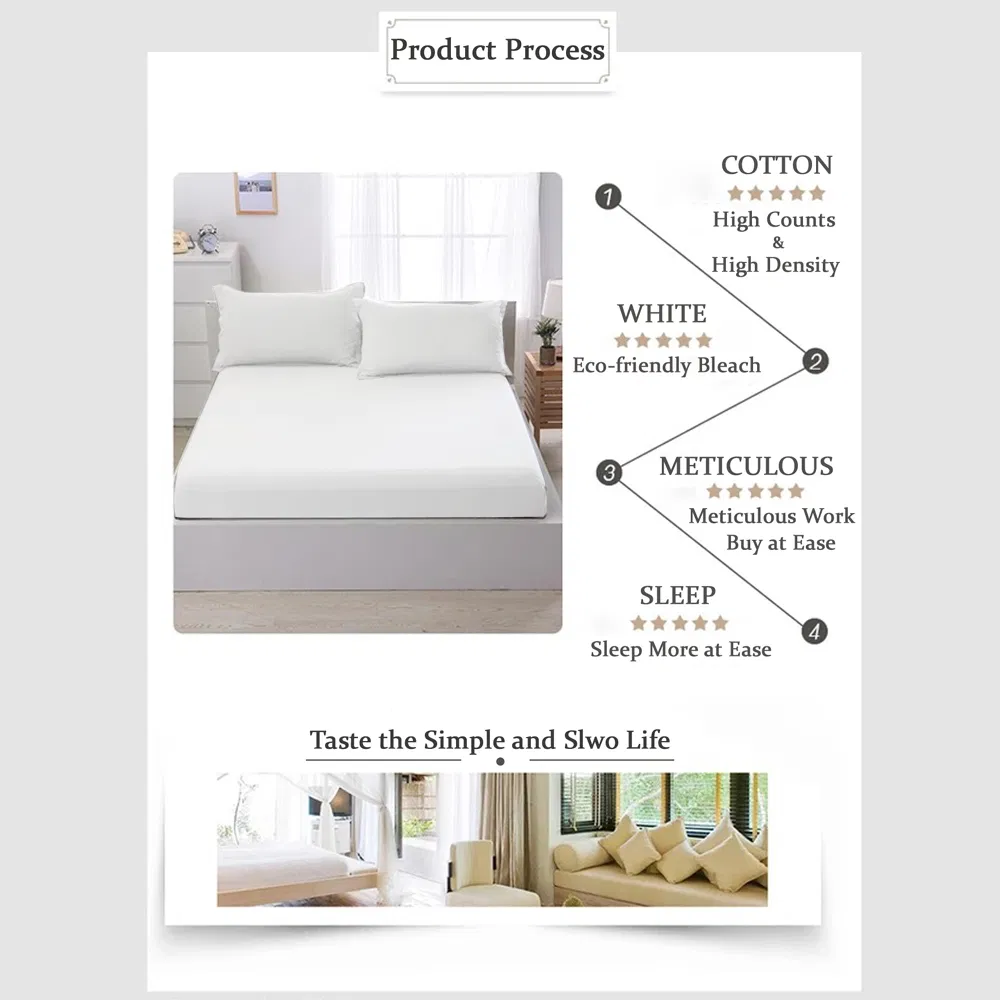 100% Combed Cotton 300 Tc 3cm Sateen Stripe Bedding Set for Hotel & Home