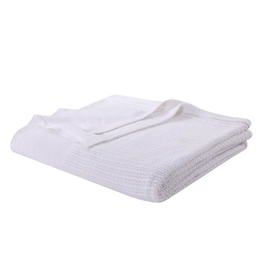 100% Cotton Cullular Weave Thermal Blanket Hospital Blanket Cellular Blanket