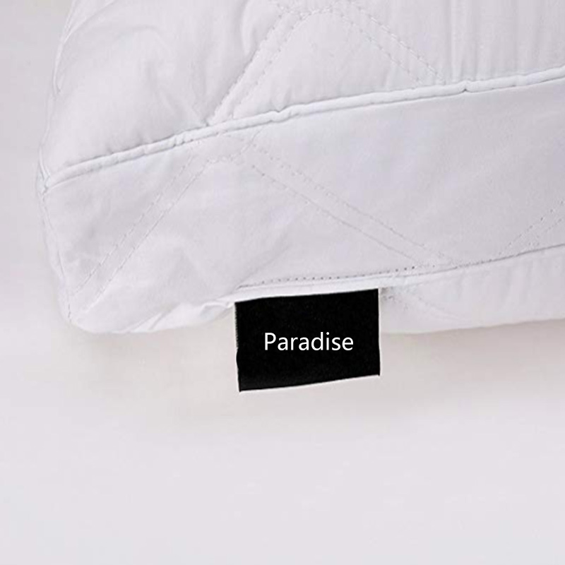 100% Cotton Downproof Cover Goose Down Feather Quilted Pillow with Satin Piping