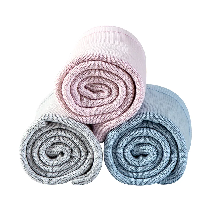 100% Gots Certified Organic Cotton Knitted New Born Blanket Baby Blanket