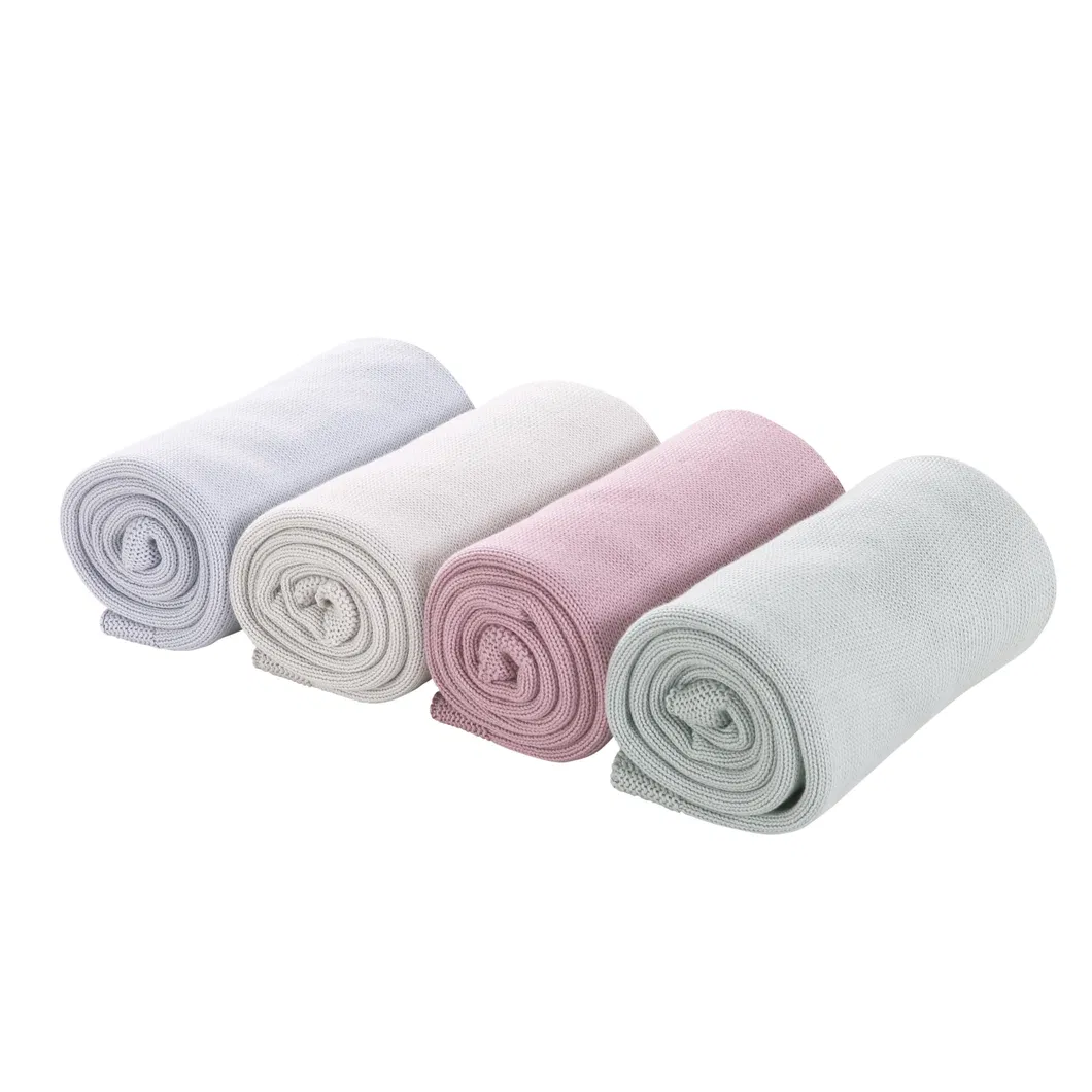 100% Gots Certified Organic Cotton Knitted New Born Blanket Baby Blanket