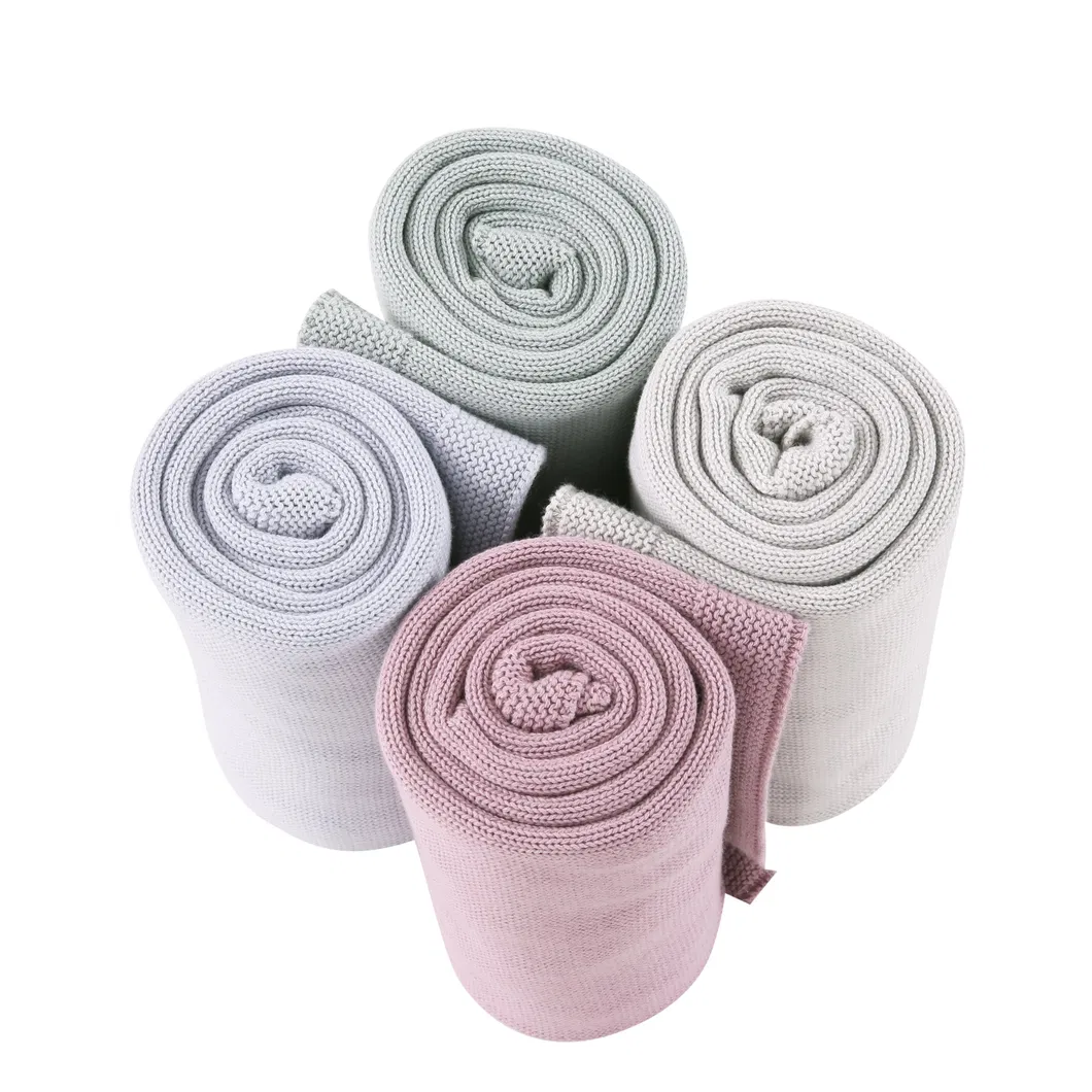 100% Gots Certified Organic Cotton Knitted New Born Blanket Baby Blanket