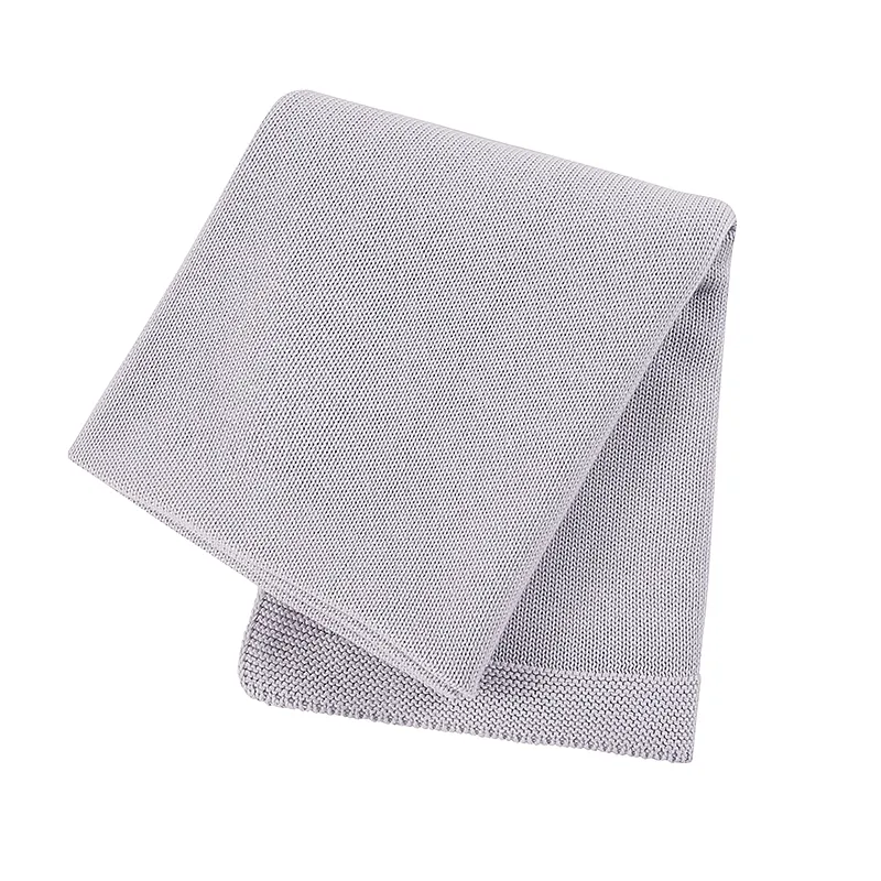 100% Gots Certified Organic Cotton Knitted New Born Blanket Baby Blanket