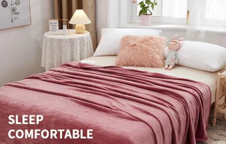 100% Polyester Polar Fleece with Anti-Pilling Super Soft Blanket
