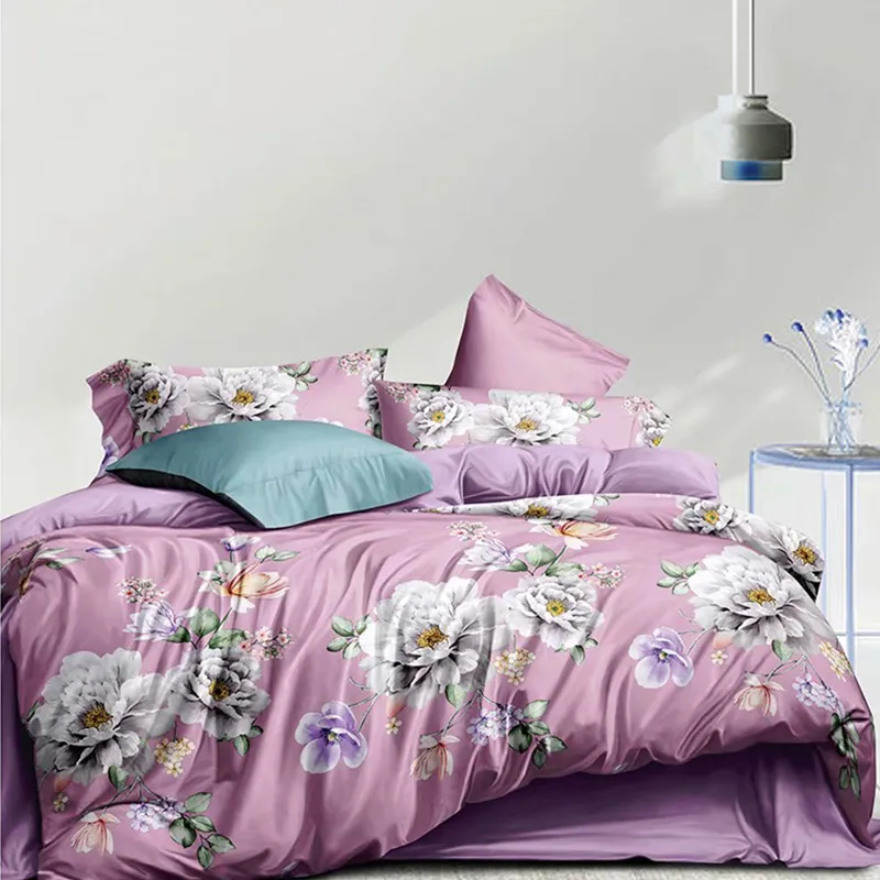 130GSM Luxury Soft Brushed Peach Skin Microfiber Polyester Queen King Size Comforter Set