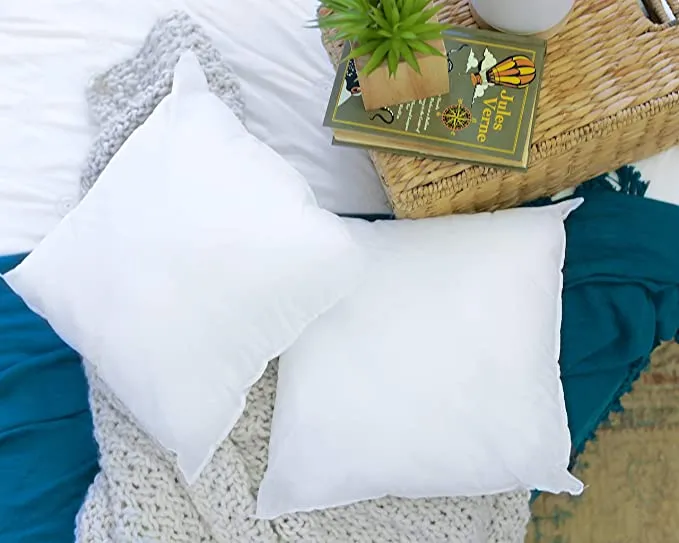 18 X 18 Premium Hypoallergenic Stuffer Pillow Inserts Sham Square Form Polyester, 18" L X 18" W, Standard/White Cushion