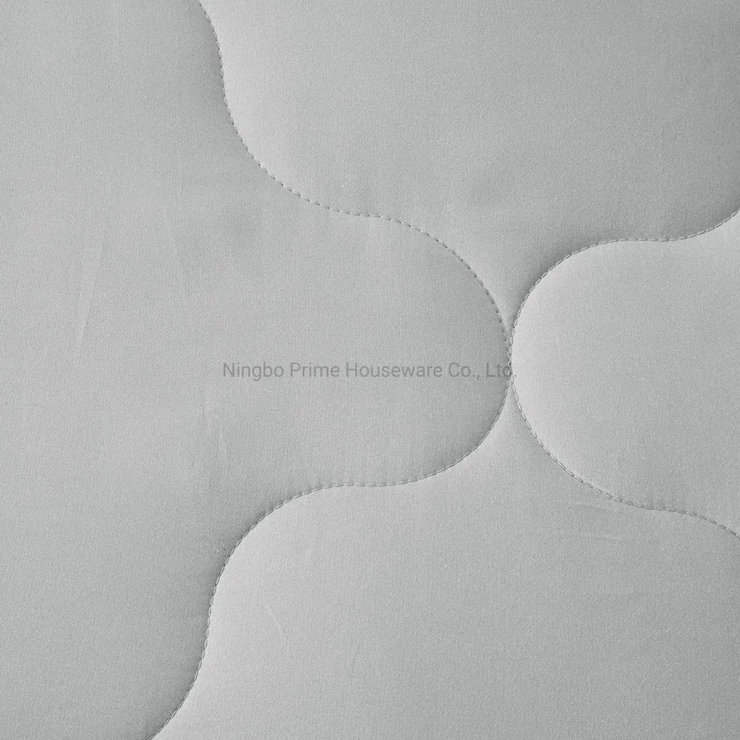 3 Piece Comforter Set All Season Reversible Goose Down Alternative Stitched Geometrical Pattern Bedding, Full/Queen, Yellow/Grey