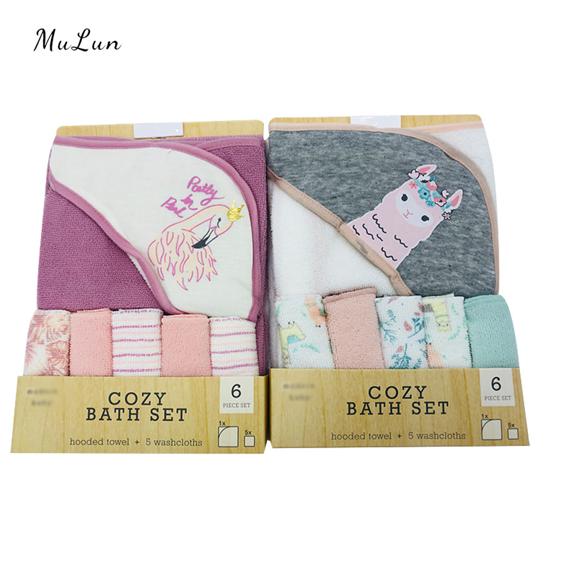 Baby Bath Towel Cute Character Square Hooded Towel Newborn Blanket Bedding Baby Stuff for Newborns