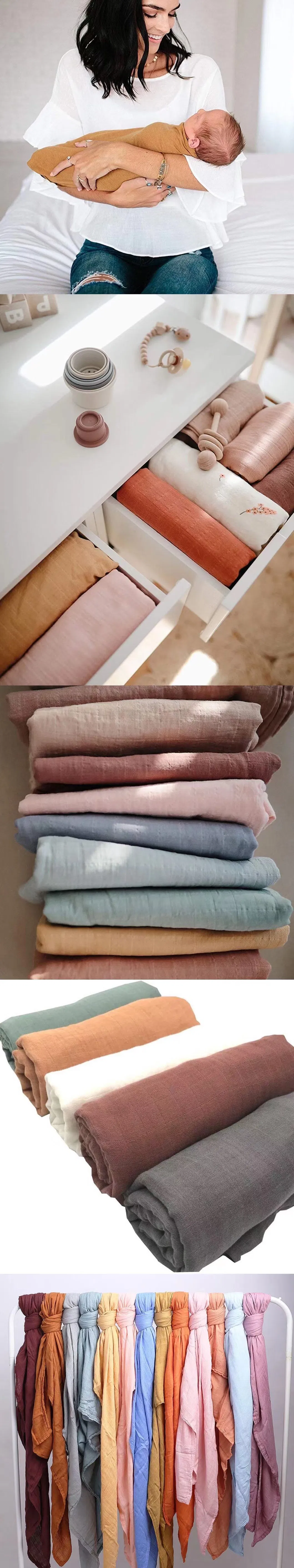 Bamboo Cotton Gauze Wrap Towel 120*120 Newborn Baby Blanket Soft Touch Cotton Muslin Swaddle Blankets