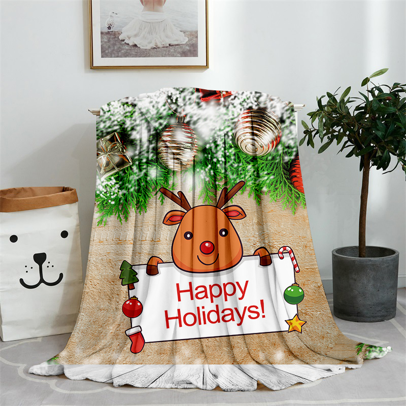 Blankets Christmas Blanket Printed Blanket Textile Fleece Blankets Bedding