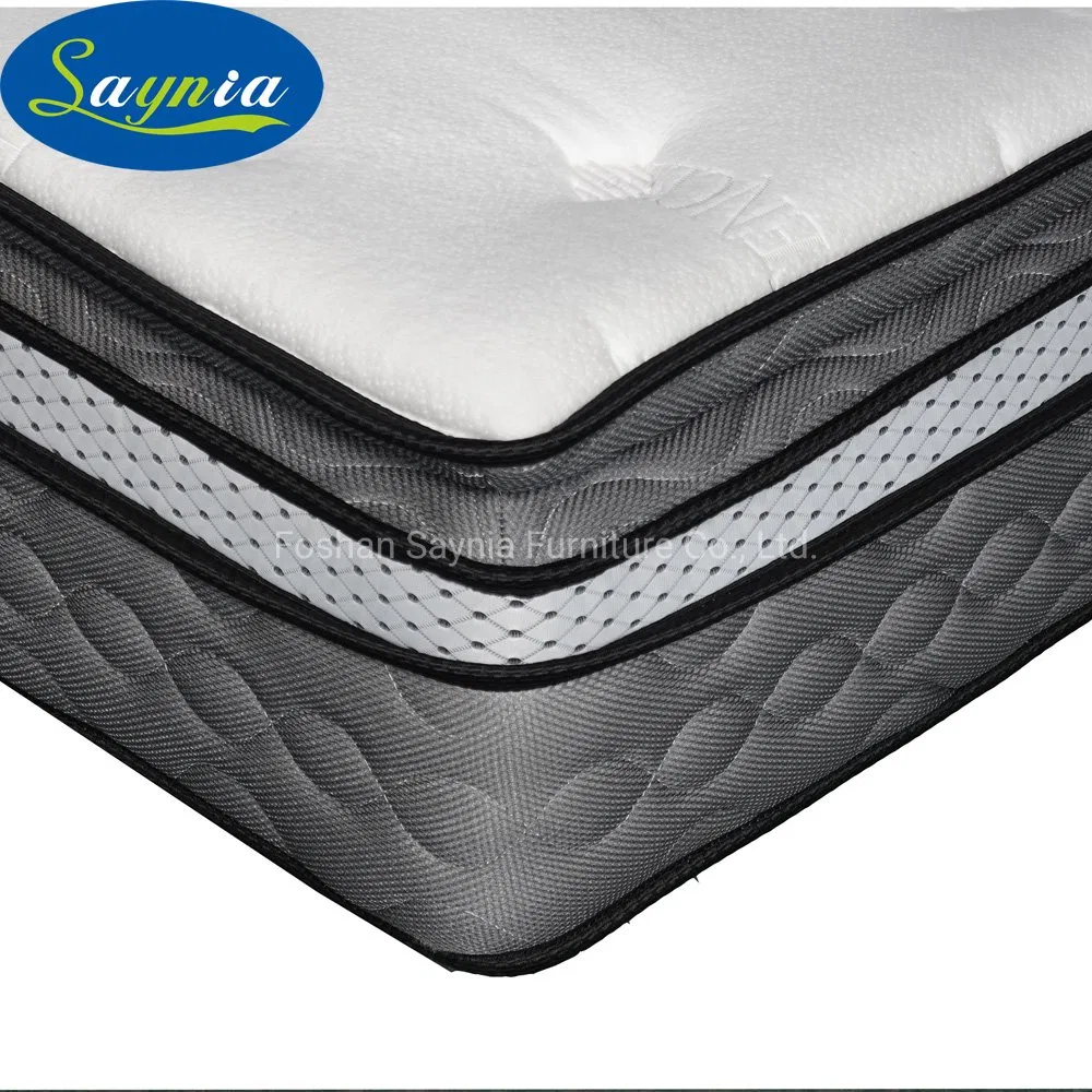 Breathable Natural Latex Foam and Memory Foam Spring Mattress in California King Bed for Luxury Hotel