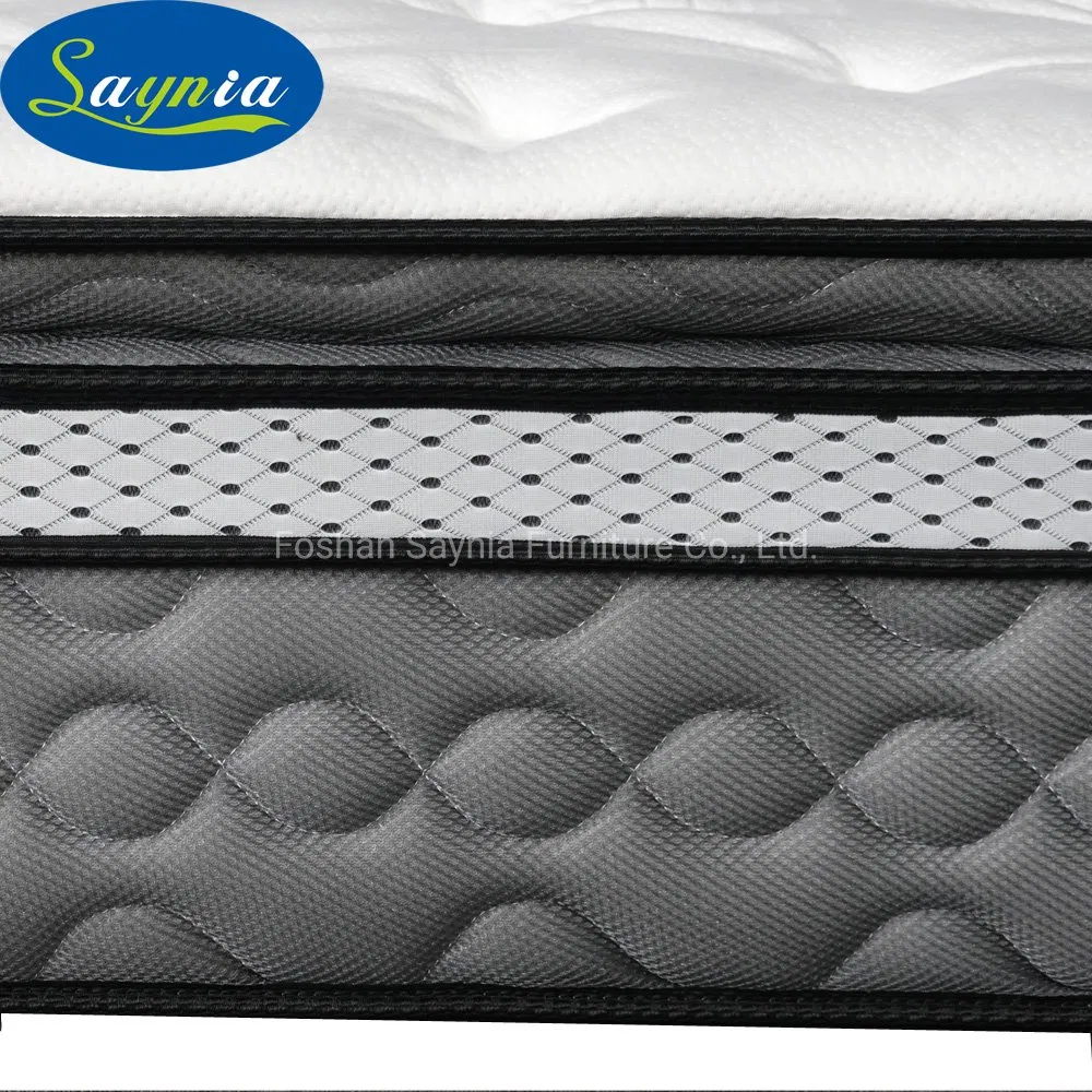 Breathable Natural Latex Foam and Memory Foam Spring Mattress in California King Bed for Luxury Hotel