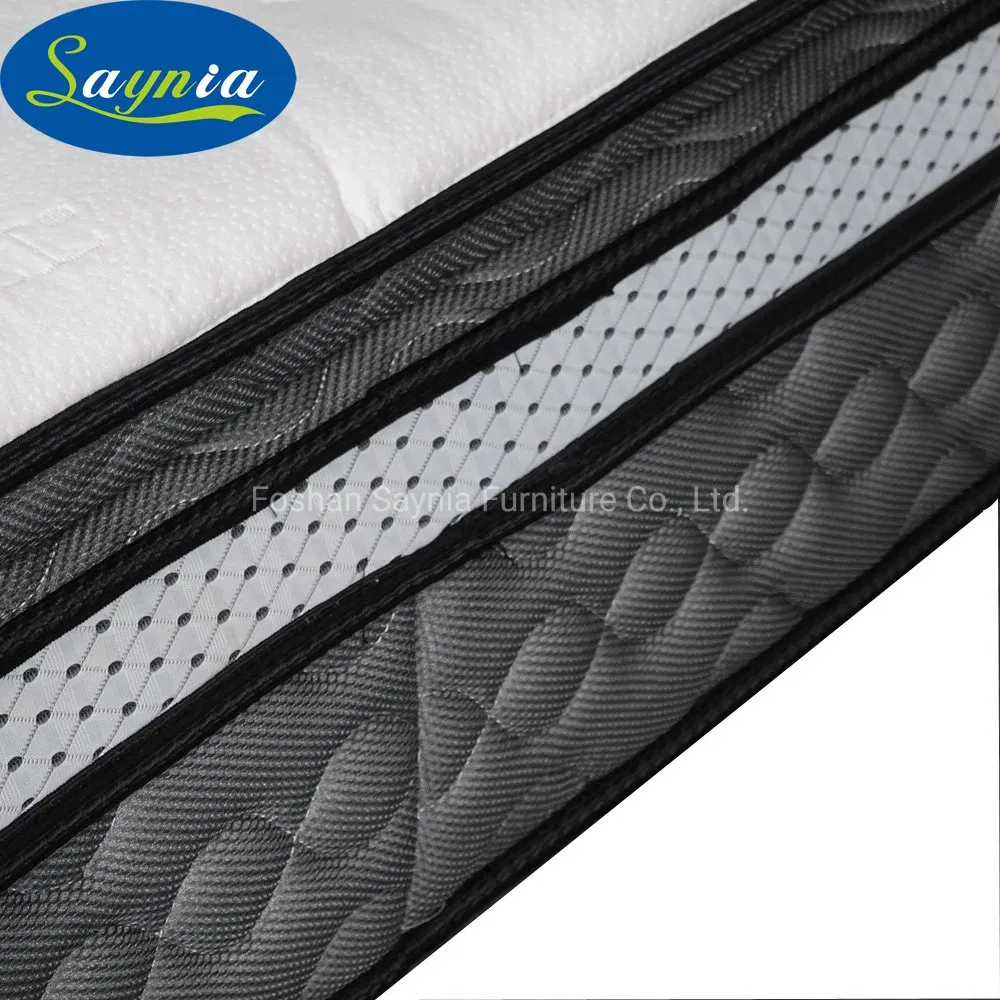Breathable Natural Latex Foam and Memory Foam Spring Mattress in California King Bed for Luxury Hotel