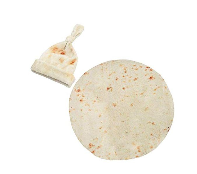 Burrito Tortilla Swaddle Novelty Blanket with Hat Super Soft