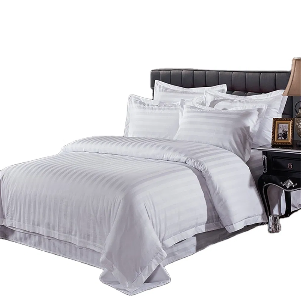 Cheap Price Duvet Cover Set Satin Stripe Wholesale Hotel Bedding