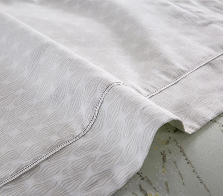 Cotton Material Nature Green Comfortable Winter Bed Sheet Bed Linen for Home