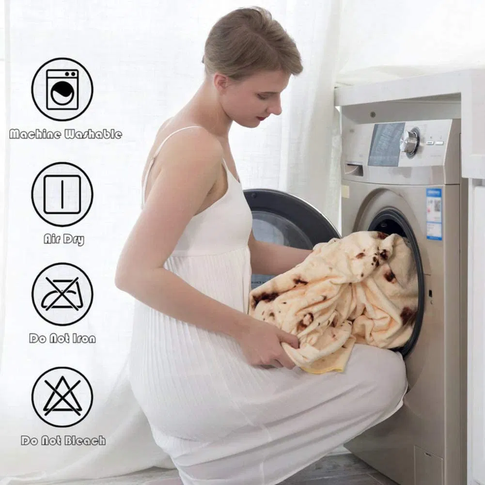 Custom Design Portable Wearable Flannel Fleece Round Burrito Pizza Blanket