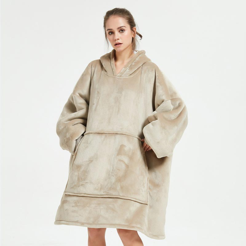 Custom Printed Soft Oversized Wearable Hooded Hoodie Blanket