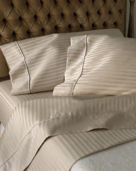 Dobby Woven Satin Stripe Sheet Set Luxury Hotel Bedding Set