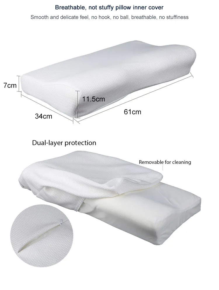 Elviros Cervical Memory Foam Pillow for Neck and Shoulder Pain, Ergonomic Orthopedic Sleeping
