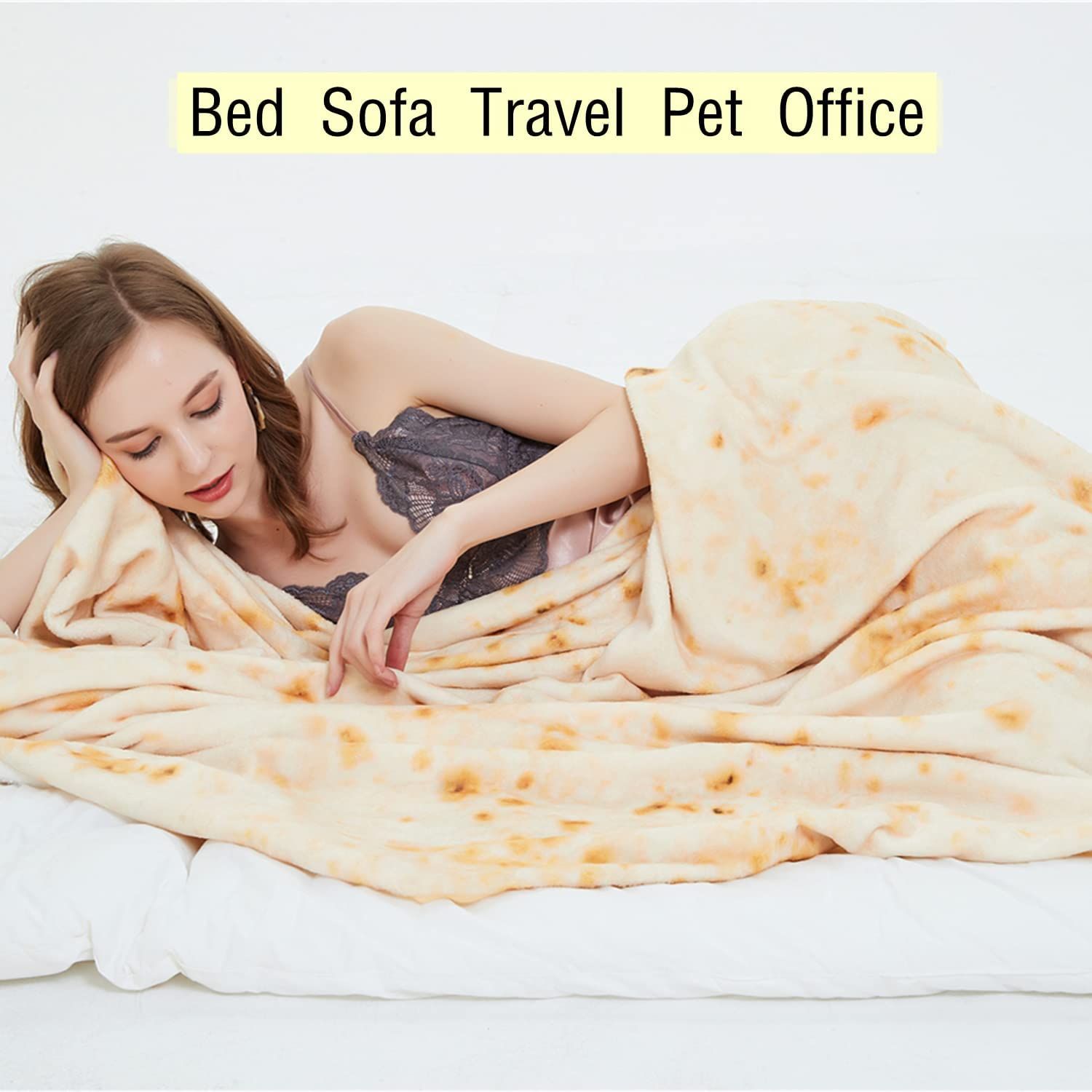 Factory Directly Supply Portable Wearable Flannel Fleece Burrito Round Shape Picnic Blanket