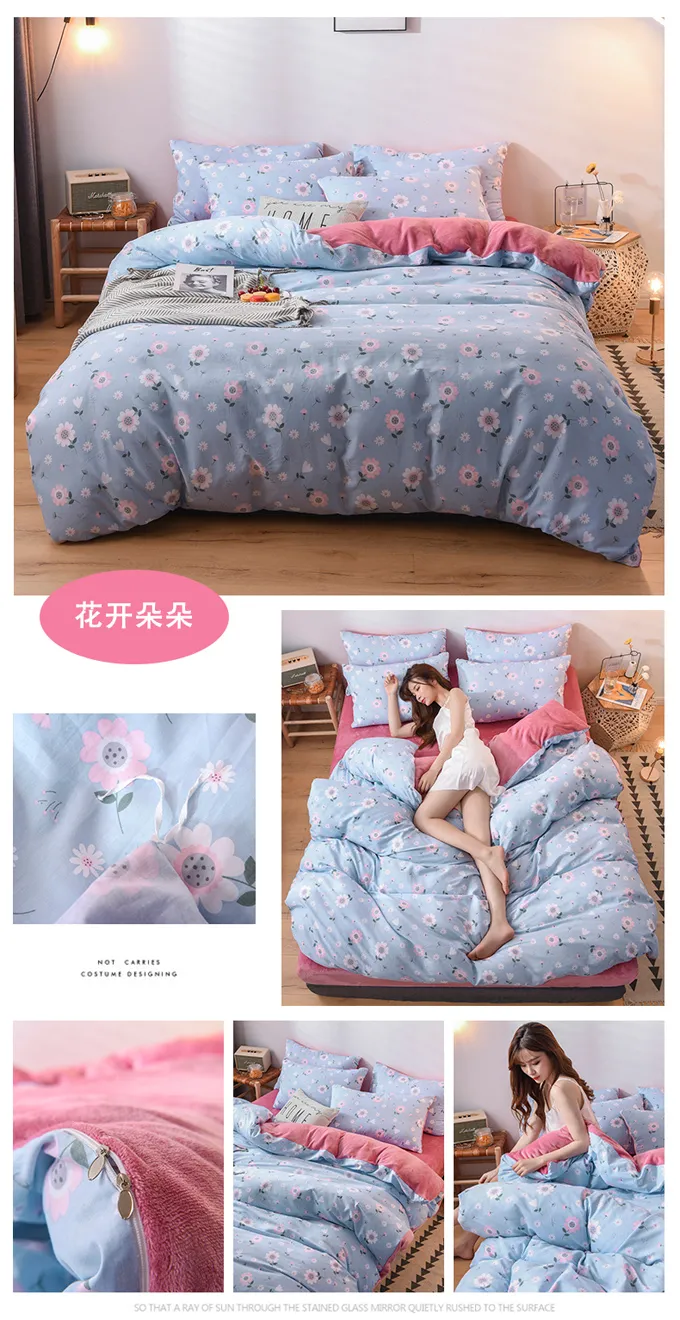Fashion Luxury Design Printed Cotton Bedding Set Bed Sheet
