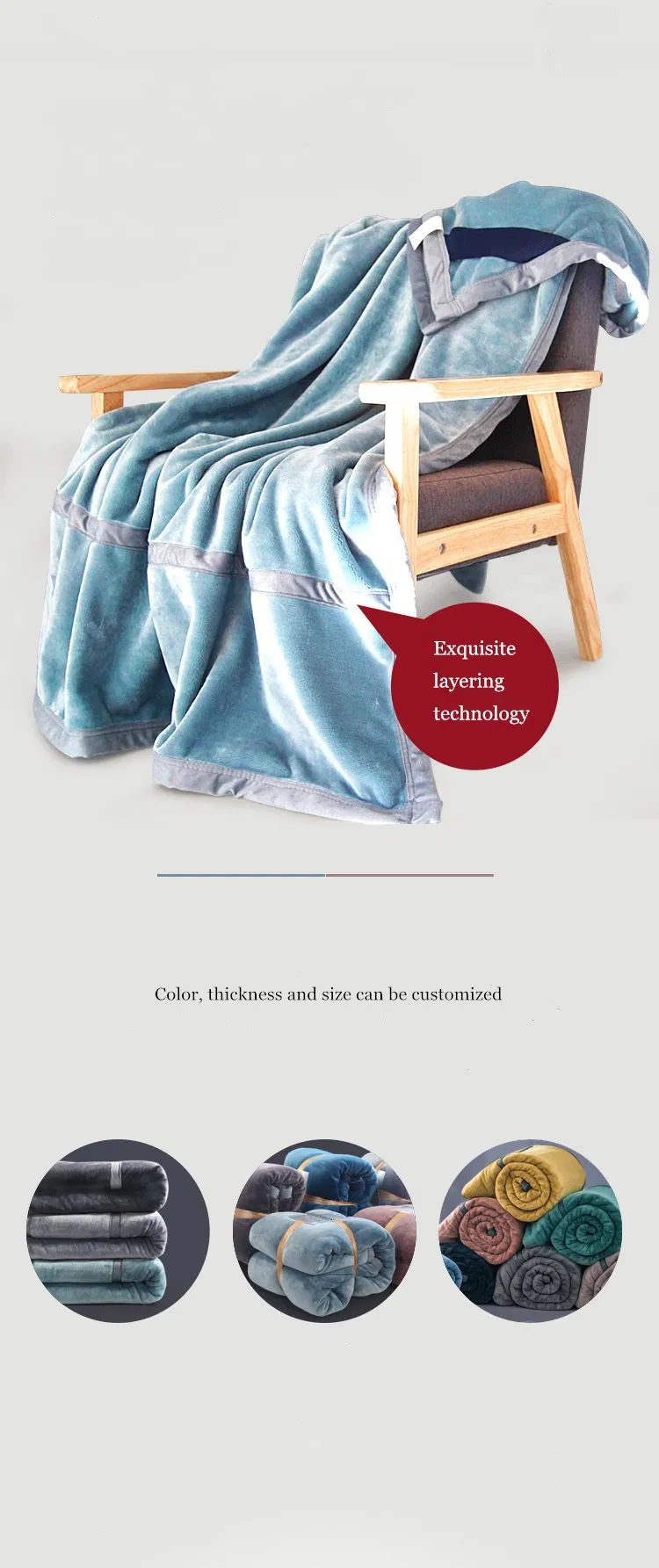 Flannel, Polar Fleece, Lambskin and Other Single-Layer and Double-Layer Blankets in Various Colors and Sizes