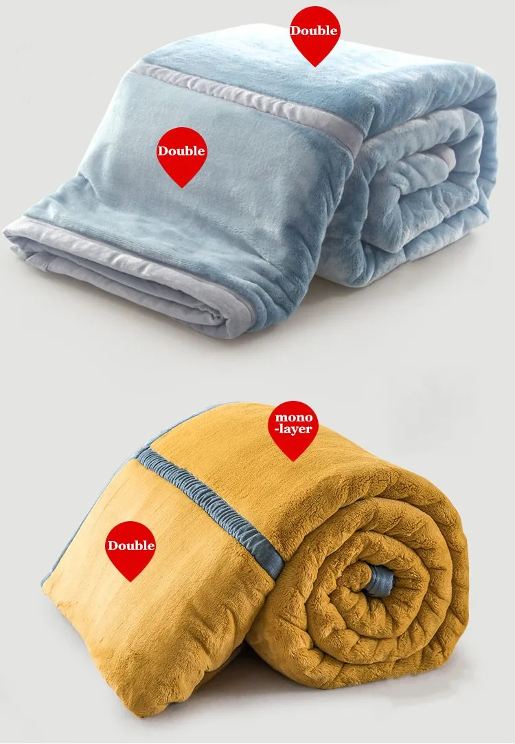 Flannel, Polar Fleece, Lambskin and Other Single-Layer and Double-Layer Blankets in Various Colors and Sizes