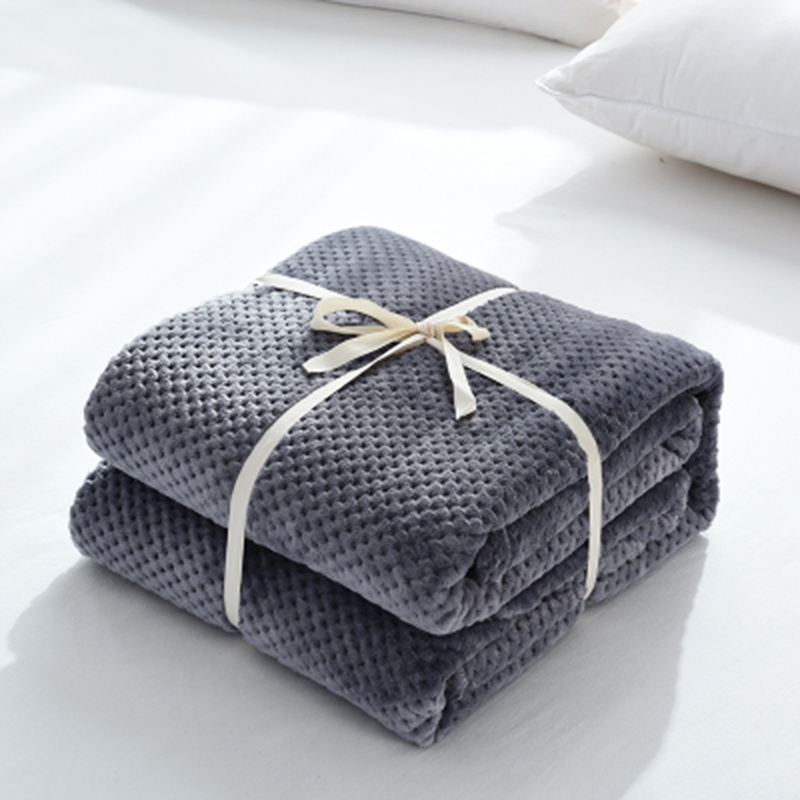 Fleece Blanket OEM Super Soft 100% Polyester Flannel Winter Travel Plush Coral Fleece Blanket