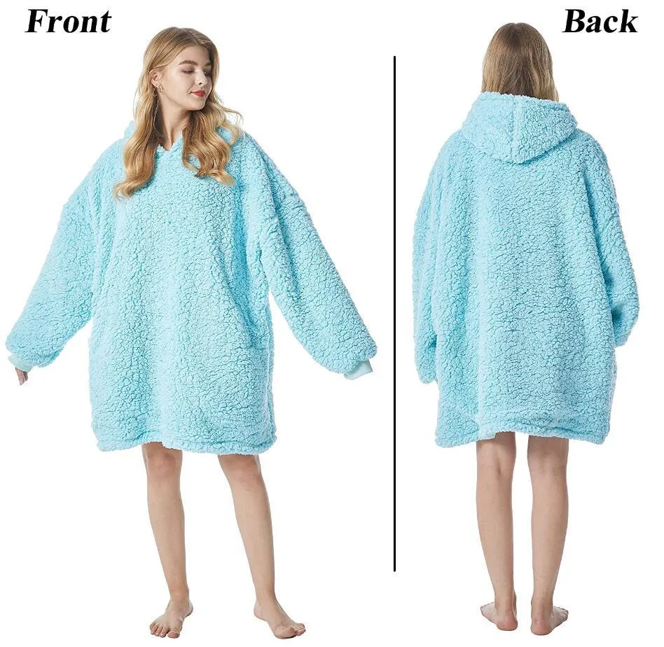 Hoodies Sweatshirt Blanket with Long Sleeves TV Blanket Hoody Hooded Flannel Wearable Blanket
