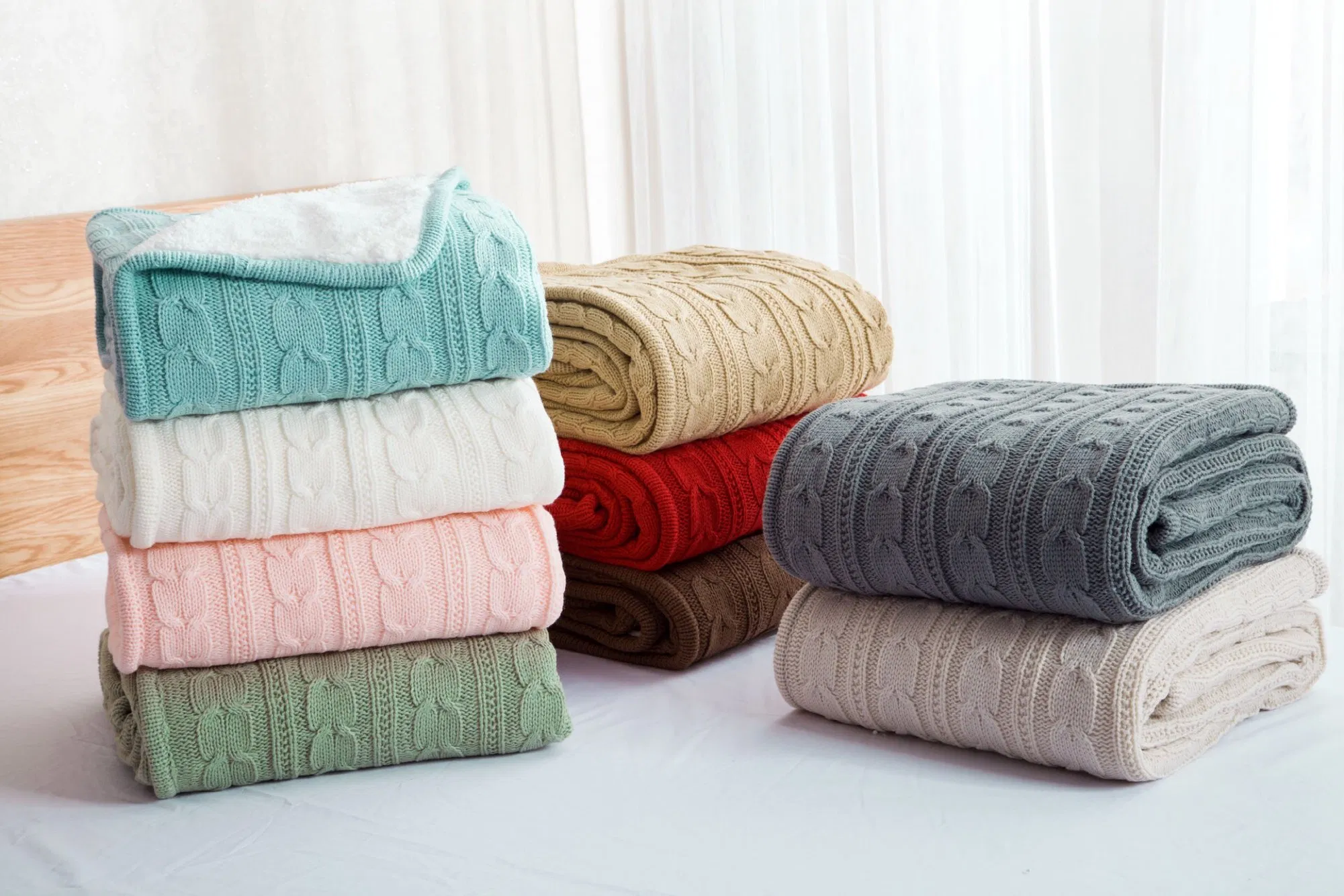 Household Items Cheap Solid Color Flannel Blanket with Sherpa Customized Print 100% Polyester Blanket Mink