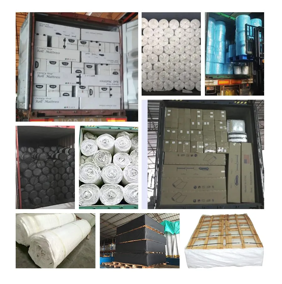 Ice Silk Fabric Cool Feeling Protector Soft Visco Latex Memory Foam Mattress Rolling-up in The Box Zippered Home Bed