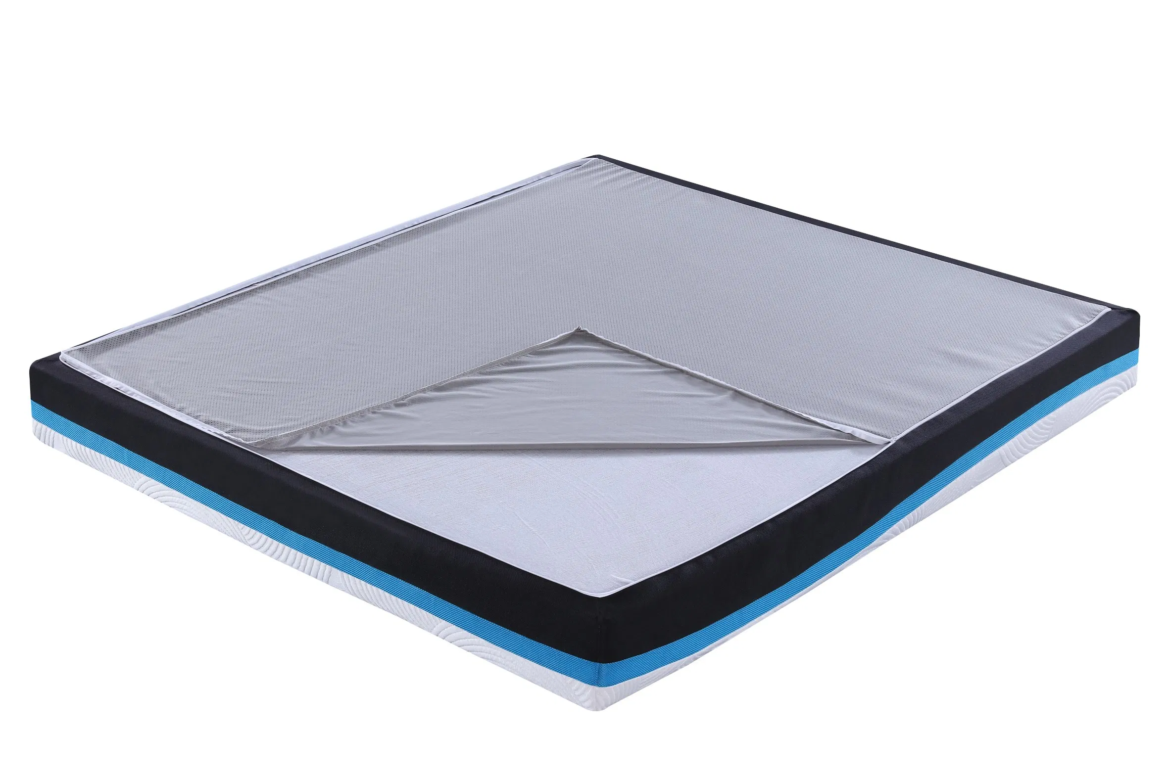 Ice Silk Fabric Cool Feeling Protector Soft Visco Latex Memory Foam Mattress Rolling-up in The Box Zippered Home Bed