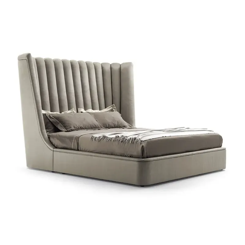 Curved Velvet Bed With Dust-Proof Design