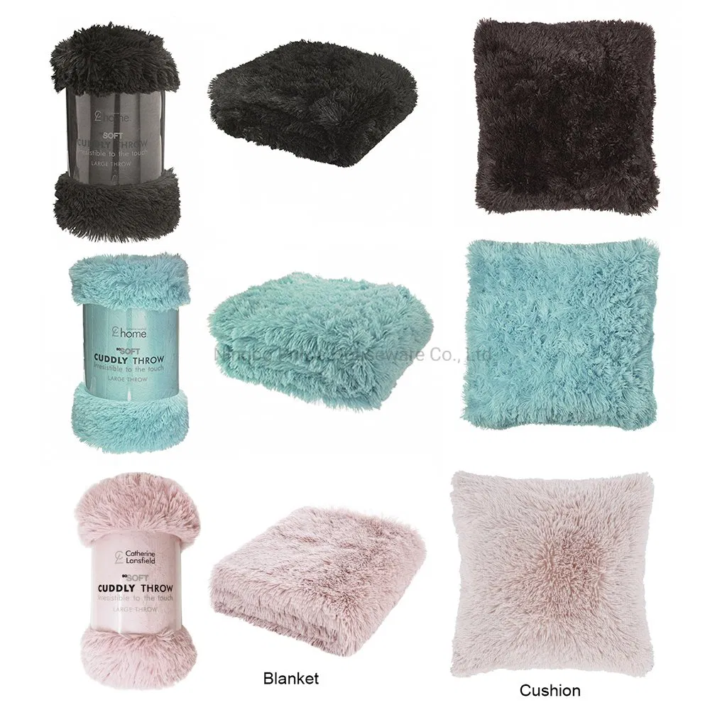 Luxury Cuddly Fur Sofa Bed Throw Blanket or Cushion Cover Shaggy Cuddly Soft Lounge Shaggy Carpet
