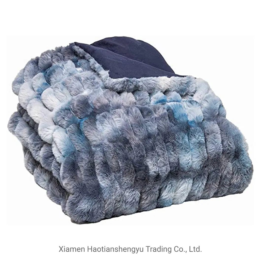 Luxury Faux Fur Throw Furry Decorative Blankets 50X60 Inch