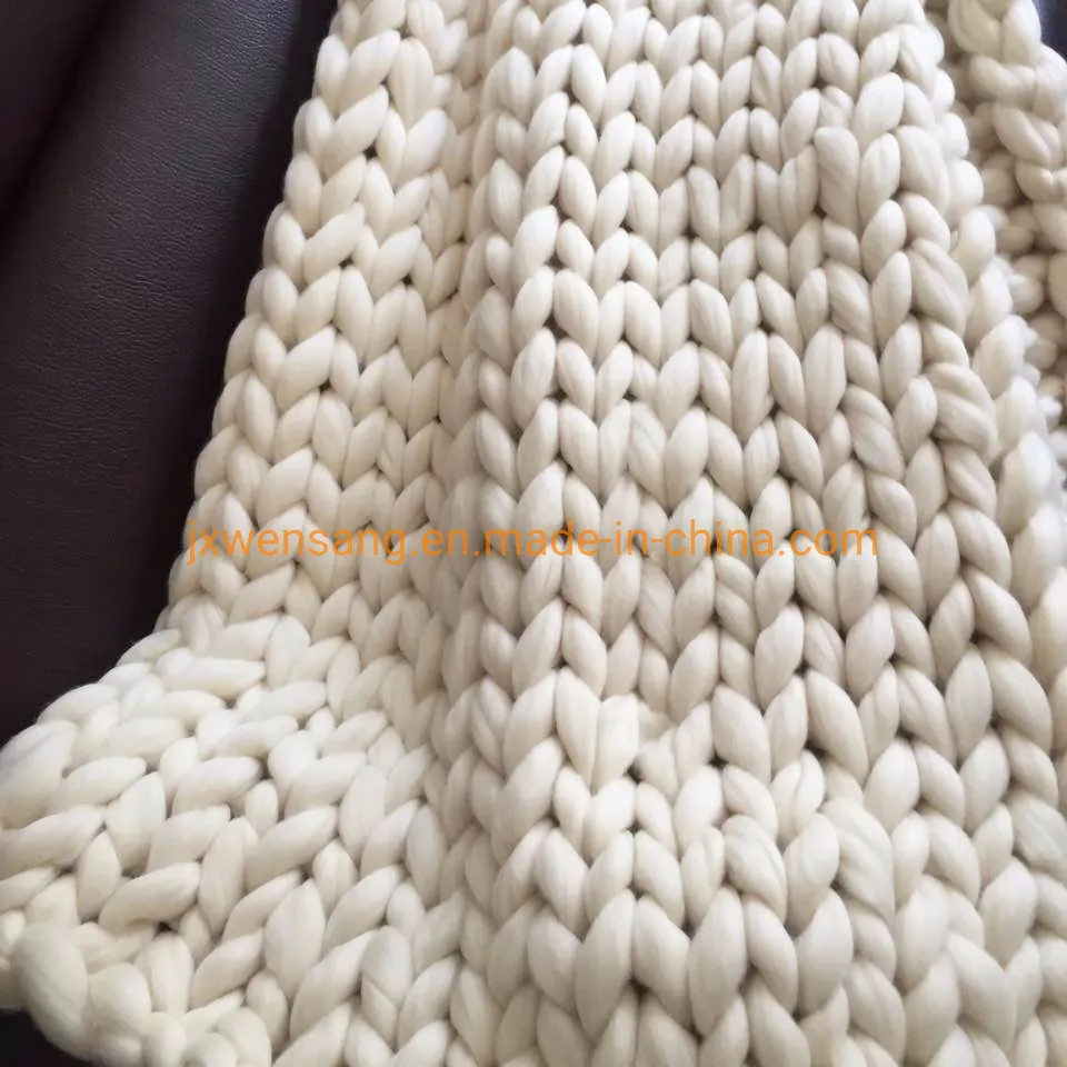 Merino Chunky Knit Wool Blanket Australian 100% Merino Wool Throw for Bedroom Home