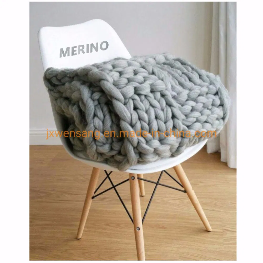 Merino Chunky Knit Wool Blanket Australian 100% Merino Wool Throw for Bedroom Home