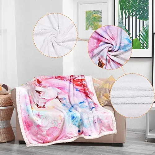 Micro Flannel Twin Spice Sherpa Back Polyester Blanket