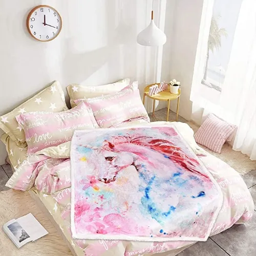 Micro Flannel Twin Spice Sherpa Back Polyester Blanket