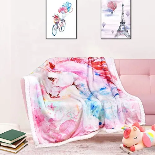 Micro Flannel Twin Spice Sherpa Back Polyester Blanket
