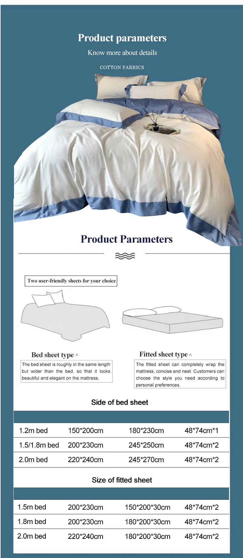 Modern Design Sheraton Hotel Linen 3PCS Double Bed Sheet Comfortable Cotton