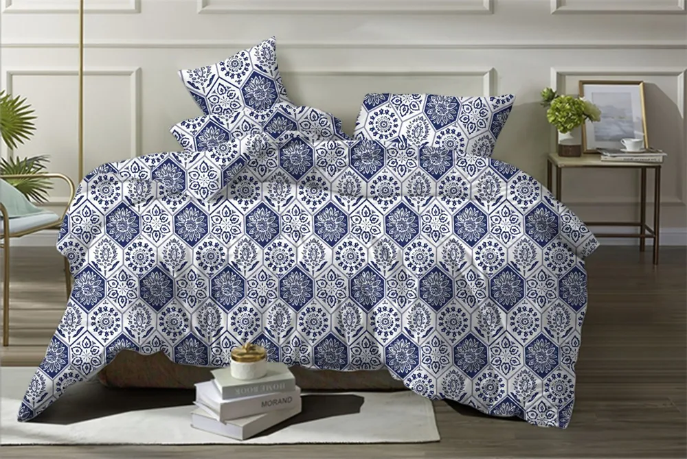 Modern Style 4 PCS Cotton Bed Sheet Printed Bedding Comforter Bed Sheet Bedding Sheet Set