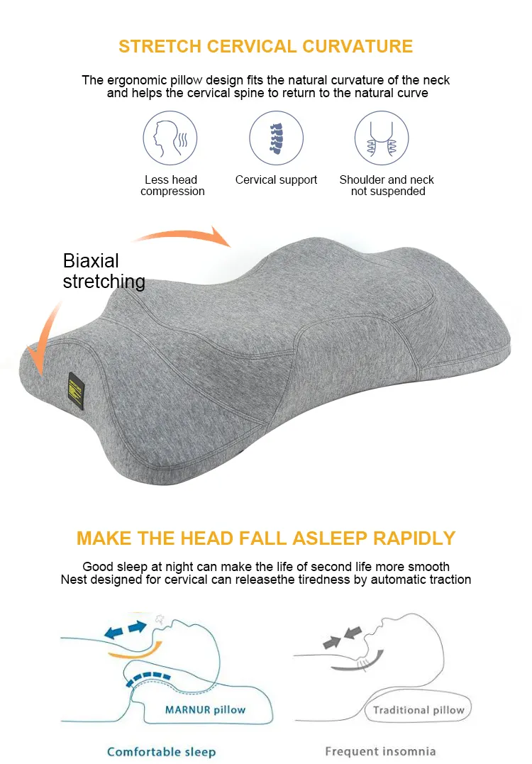 Multi Function Cervical Contour Memory Foam Pillow with Foldable Anti-Apnea