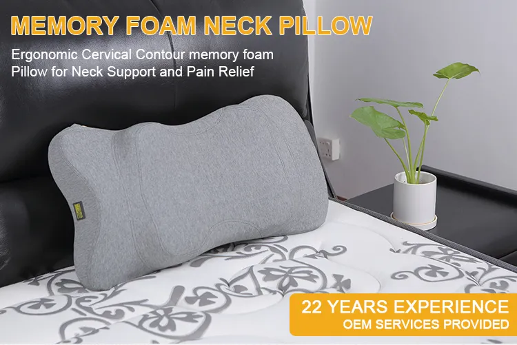 Multi Function Cervical Contour Memory Foam Pillow with Foldable Anti-Apnea