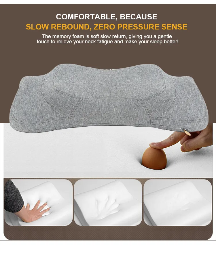 Multi Function Cervical Contour Memory Foam Pillow with Foldable Anti-Apnea
