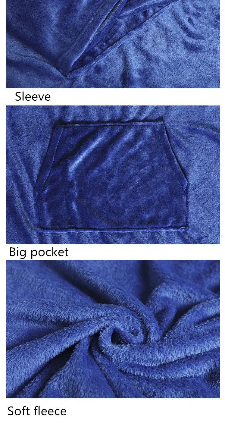 Plaid Sleeved Microplush Blanket TV Sofa Warm Snuggle Fleece Blanket