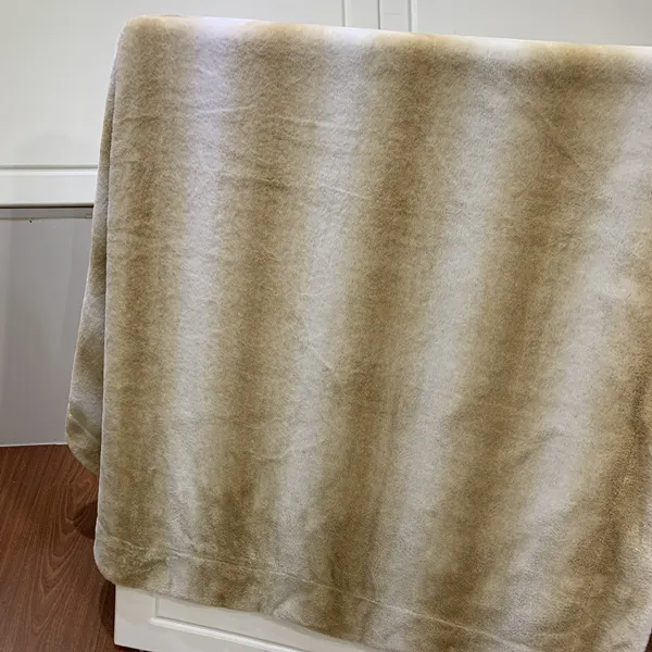 Printed Rabbit Fur Blankets Faux Fur Throws
