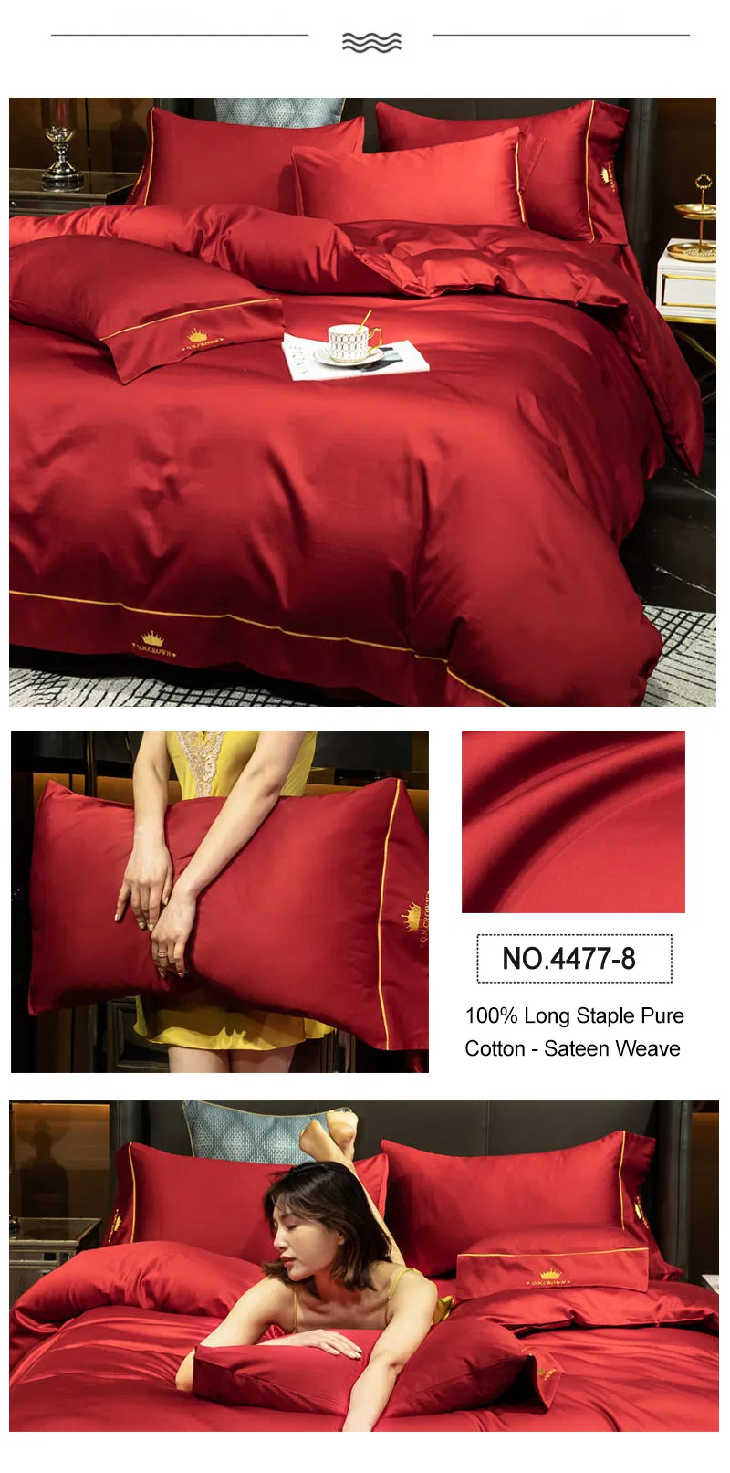 Sheraton 5 Star Hotel Bedding Set Smooth Embroidery for