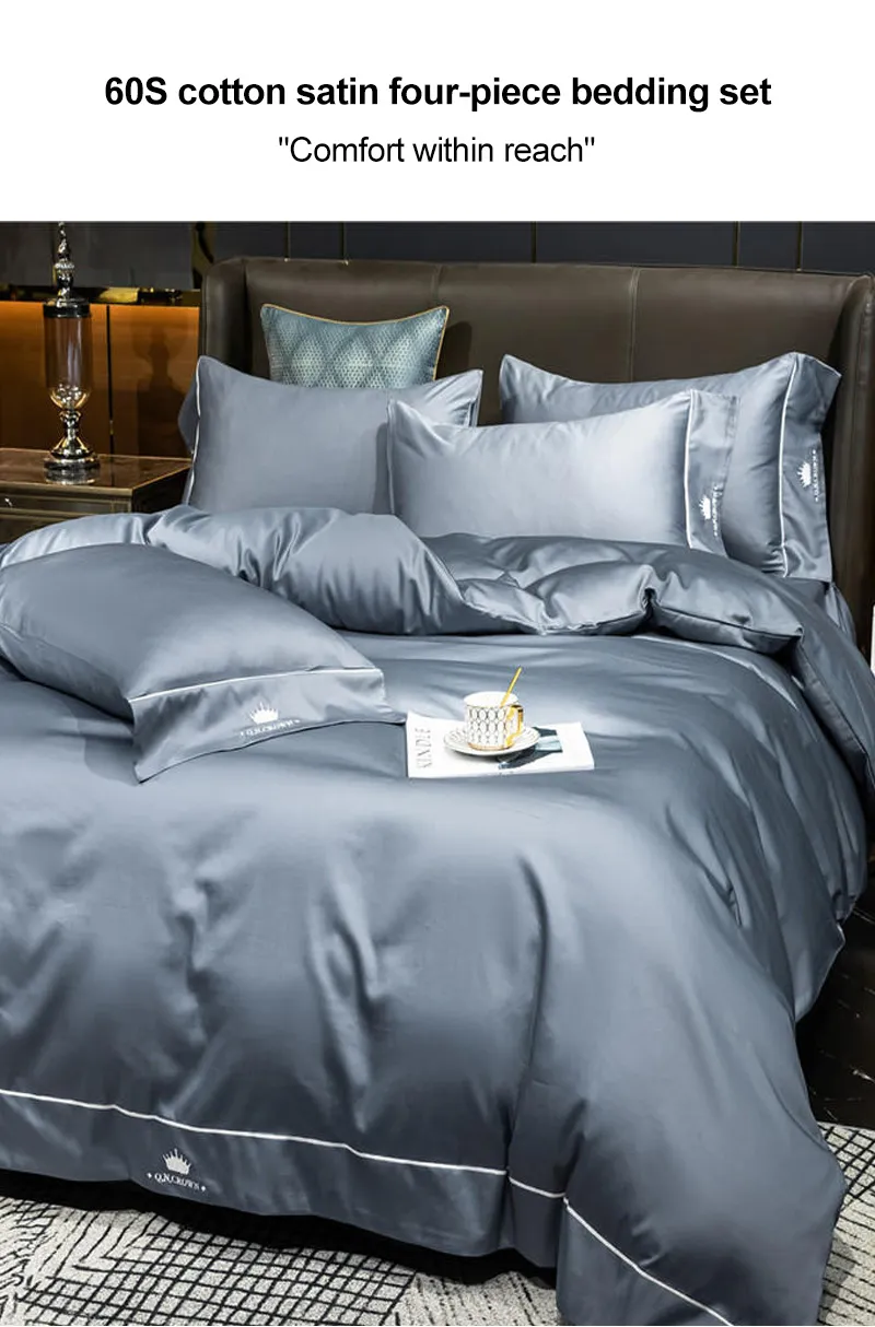 Sheraton 5 Star Hotel Bedding Set Smooth Embroidery for